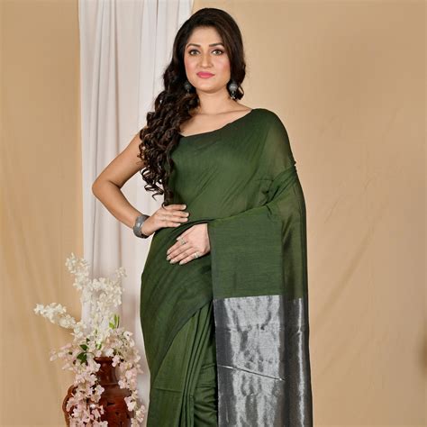 Buy Neelira Elegance" – Handloom Cotton Linen Saree with Zari Accents ...