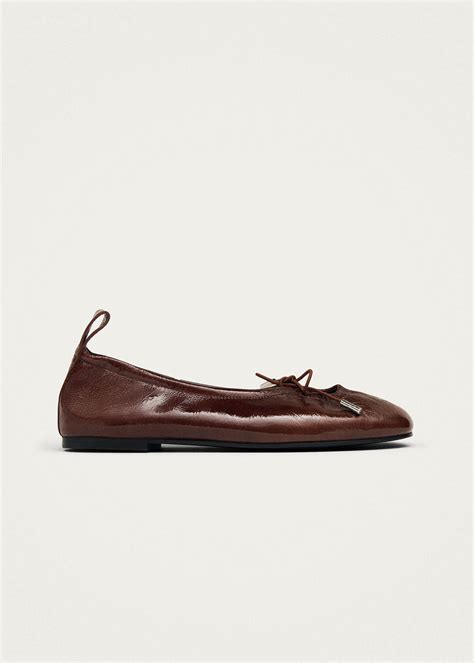 Rosalind Patent Brown Leather Ballet Flats | ALOHAS
