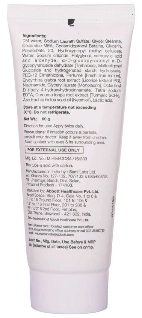 Tvaksh Face Care Gentle Face Wash, 60 gm Price, Uses, Side Effects ...