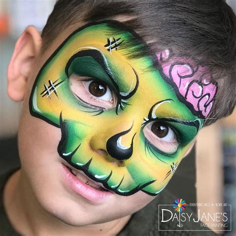 29 Kids' Halloween Makeup: Vivid Zombie Skull | Face painting halloween ...