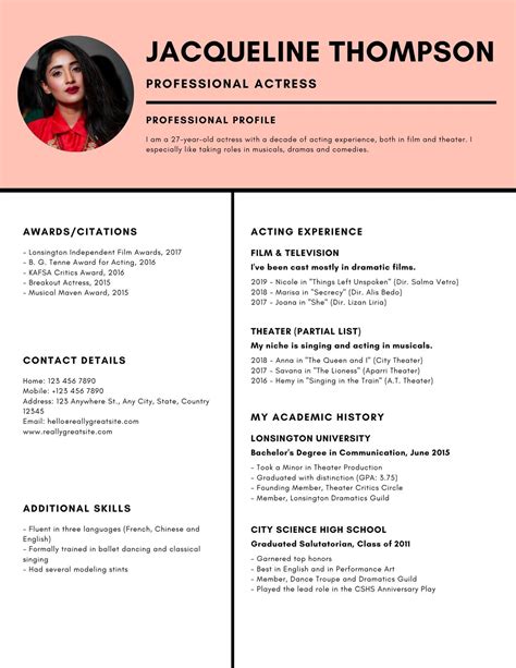Customize 25+ Acting Resumes Templates Online - Canva