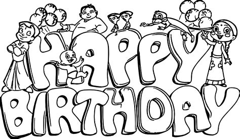 Coloring Page Happy Birthday