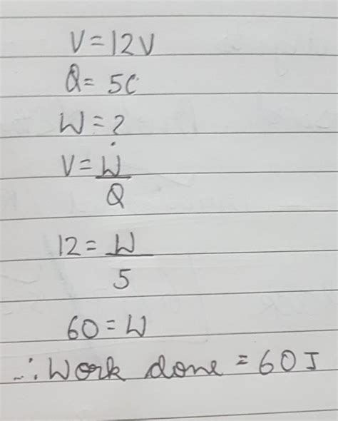 How much work is done in moving a charge of 5C across two points having ...