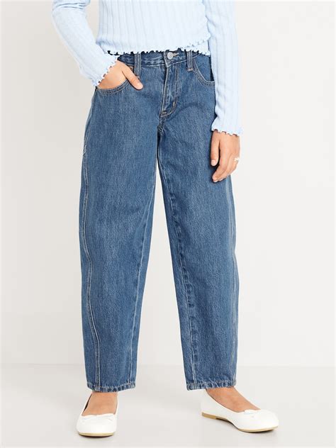 High-Waisted Barrel-Leg Jeans for Girls | Old Navy
