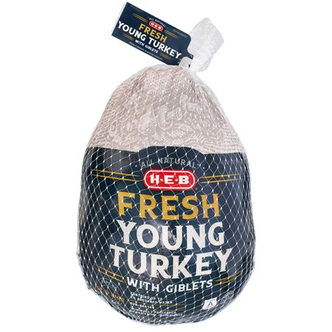 H-E-B Fresh All Natural Whole Young Turkey, 16 - 20 lbs - Shop Turkey ...