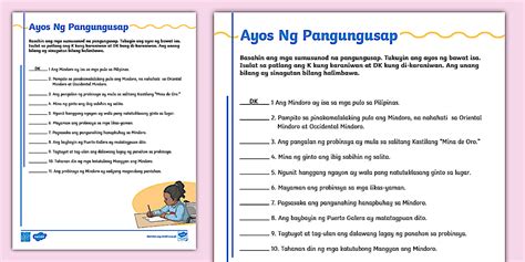 Ayos Ng Pangungusap Activity Sheet | Grades 2 - 6 | Twinkl PH