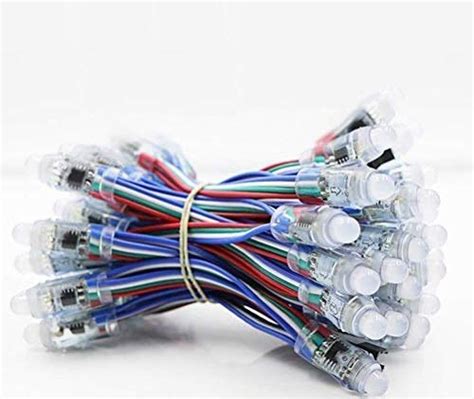 50 pcs 12mm WS2811 2811 IC RGB Wire Cable Power SupplyModule String DC ...