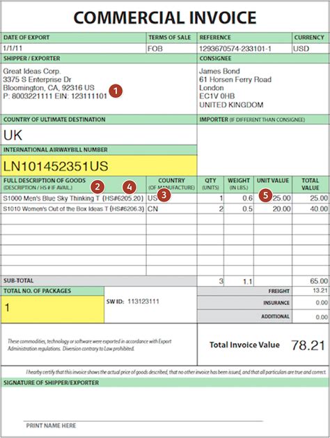 Invoice Shipping Template