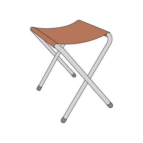 Kids drawing vector illustration design folding camping chair cartoon ...