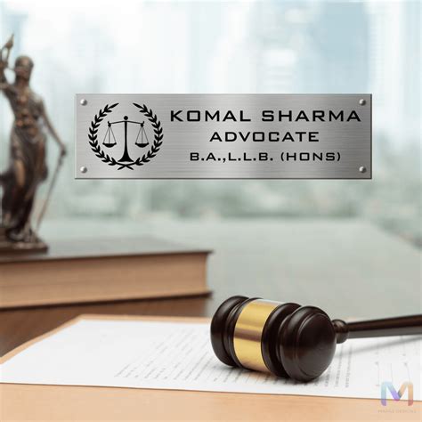 Lawyer Designation Name Plate for Office (Metal) | Custom Name Plate f ...