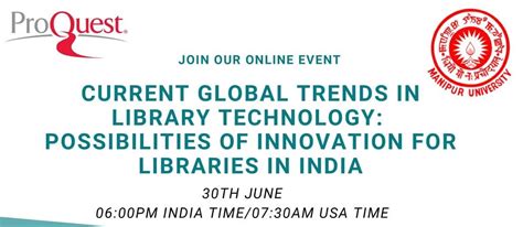 Online Event on Current Global Trends in Library Technology ...
