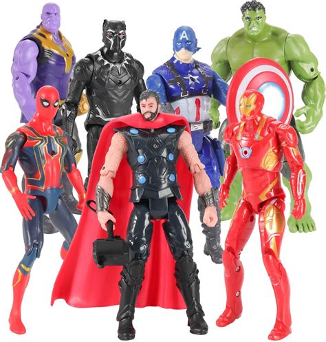 7 Pack Superhero Action Figures Toy Set, Collectible Figures Gift for ...