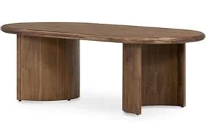 vodrohome Oval Shape Coffee Table – Solid Mango Wood Center Table for ...