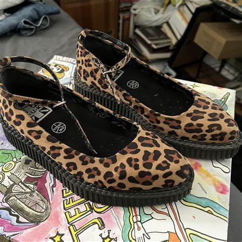 TUK brand leopard print creeper ballet ankle flats.... - Depop