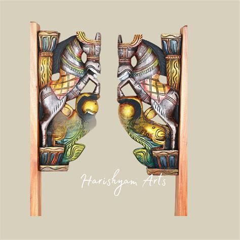 18" Lightweight Hand-Painted Wooden Horse Wall Brackets