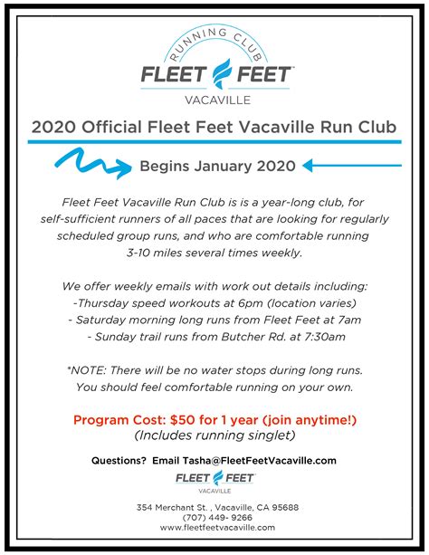 Fleet Feet Vacaville Run Club - Fleet Feet Sports Vacaville