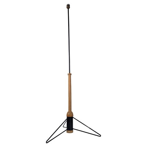 Vintage Tripod Floor Lamp in Brass and Plisse, 1950s For Sale at 1stDibs