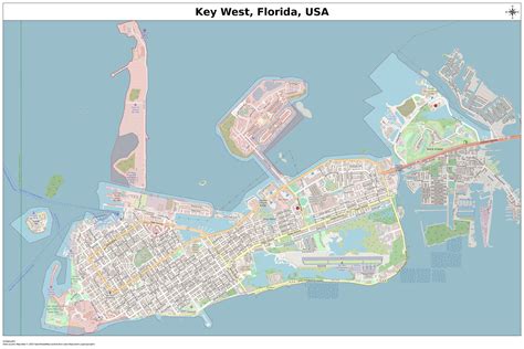 Key West Florida Map With STREET LABELS, Digital Print Poster, Printable Map, City Street Road ...