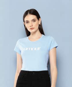 CHEMISTRY Printed Women Round Neck Blue T-Shirt - Buy CHEMISTRY Printed ...