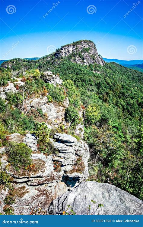 Landscape Views on Top of Table Rock Mountain Nc Stock Photo - Image of ...