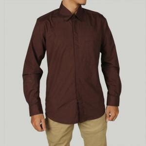 Jual Kemeja Polos Lengan Panjang Coklat Tua Bahan Katun - Jakarta Utara ...