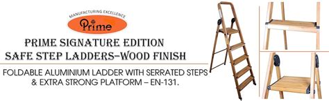 Prime Signature Edition 4steps(3+1) Wood-Finish Foldable Aluminium ...