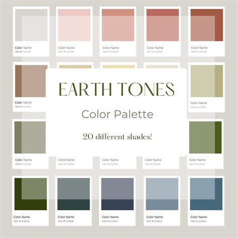 MUTED EARTH TONES Color Palette | 20 Colors Palette | Procreate Color ...