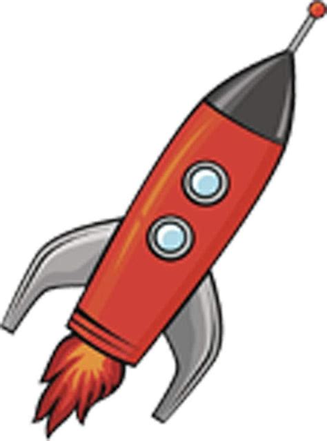 Retro Red Rocket Ship Taking Off Cartoon Vinyl Decal India | Ubuy