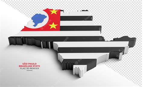 Premium PSD | Map of brazilian state sao paulo in 3d render with ...