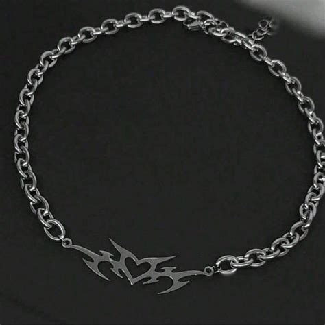 Gothic Subculture Culture Heavy-Duty Buckle Ring Necklace Self-Defense ...