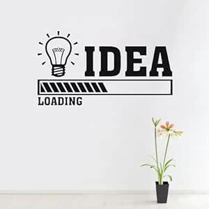 WallAdmire Idea Loading Black Wall Sticker Size -22X10 Inches : Amazon ...