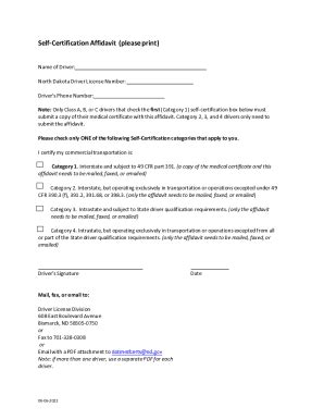 ND Self-Certification Affidavit 2022-2026 - Fill and Sign Printable ...
