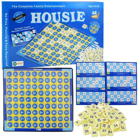 Buy Ekta Housie Board Game with 48 Reusable Cards & Tile Fixable Board ...