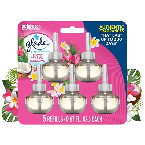 Glade PlugIns Air Freshener Refills, Exotic Tropical Blossoms, Infused ...
