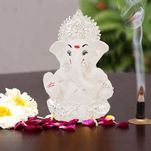 INTERNATIONAL GIFT Silver Plated Ganesh Idol Statue Murti | For Pooja ...