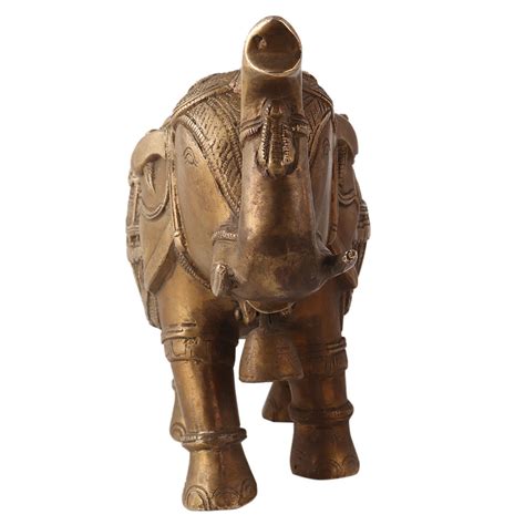 Brass Elephant Statue Decor