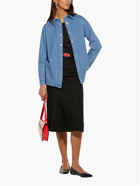 SISLEY Long Sleeve Denim Shirt, Blue