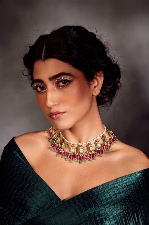 Jigna Pink Green Kundan Necklace – Paisley Pop Shop