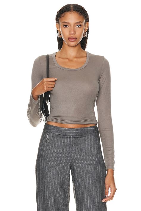 AGOLDE Bernice Scoop Neck Tee in Owl | FWRD