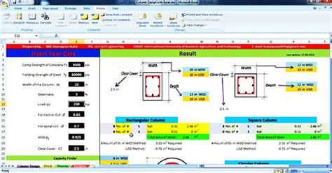 Reinforcement Column | Design a Column in Excel | Civil Engineering ...