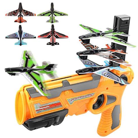 Buy Airplane Launcher Toy Catapult 4 Foam Aircrafts (Shooting Games for ...