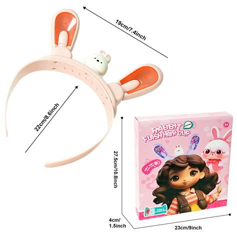 LED Light-Up Rabbit Ear Headband for Girls – Type-C Rechargeable Flash ...