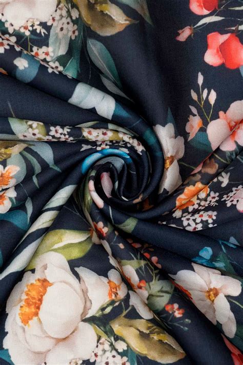 Black Wildflower Digitally Printed on Ananya Silk – Saraaha