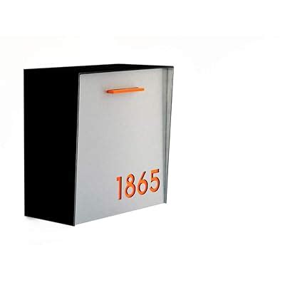 Buy Modern Mailbox with Aluminium Brushed Silver Face, Black Aluminum ...