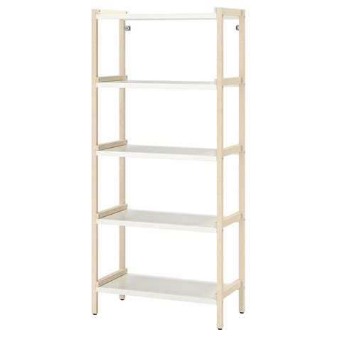 EKENABBEN open shelving unit, aspen/white, 70x34x154 cm (271/2x133 ...