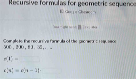 Image result for Recursive Formula Geometric Sequence