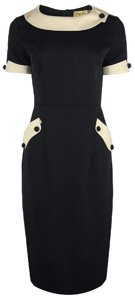 Lindy Bop 'Petite' 'Tiffany' Vintage 50s Black Office Style Wiggle Dress | Clothes, Vintage ...