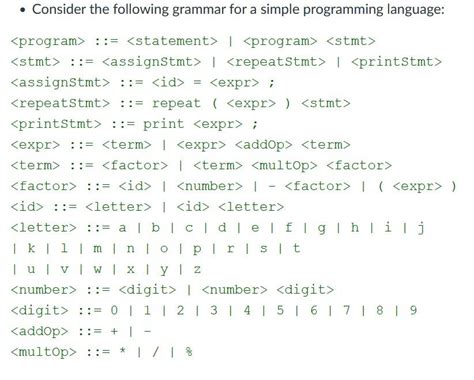 Image result for Example of a Simple Programming Grammer