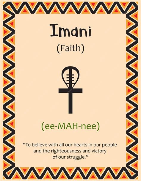 Premium Vector | A card with one of the Kwanzaa principles Symbol Imani ...