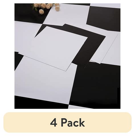 (4 pack) UMIGGEE Black and White Vinyl Flooring 12"x12" (10Pcs/Pack ...